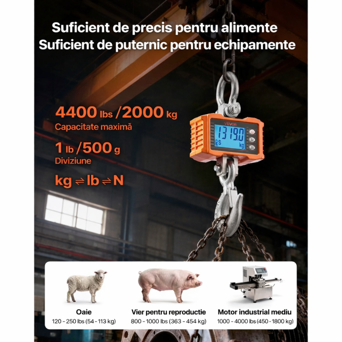 Cântar  digital cu carlig tip macara , capacitate maximă de 2000 kg [2]