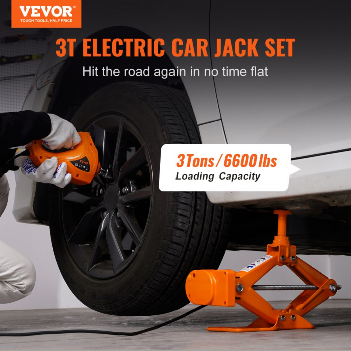 Cric pentru mașină electric  3 tone  + Cheie impact [2]