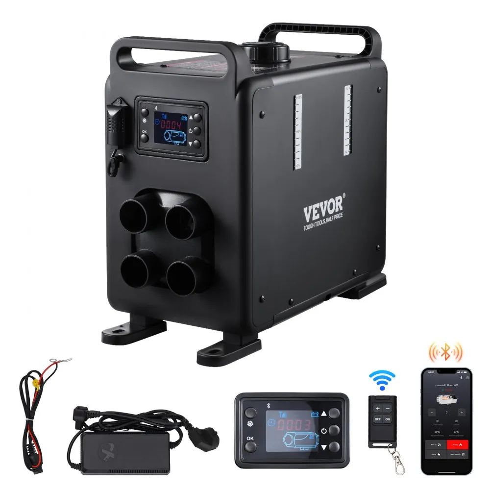 Încălzitor diesel VEVOR 8KW, încălzitor de aer diesel multifuncțional 12V/24V, 220V ,control prin aplicație Bluetooth, telecomandă și ecran de afișare, alarmă CO [1]