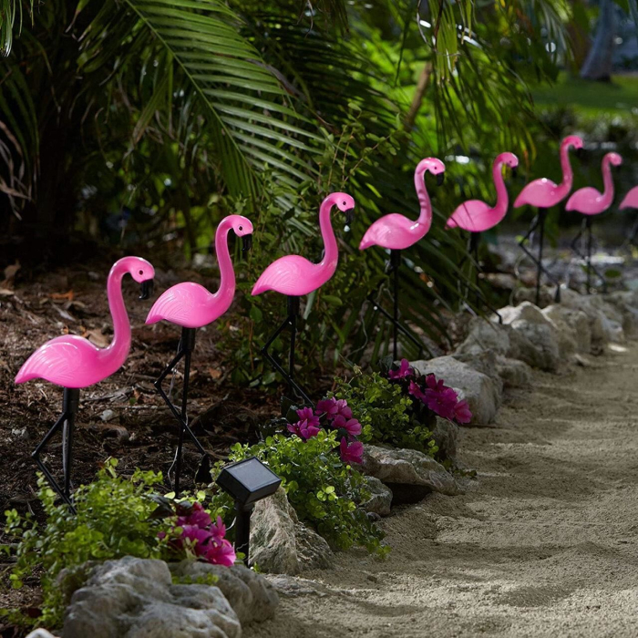 Lampa solara pentru gradina, 3 flamingo, 18x6x52 cm [4]