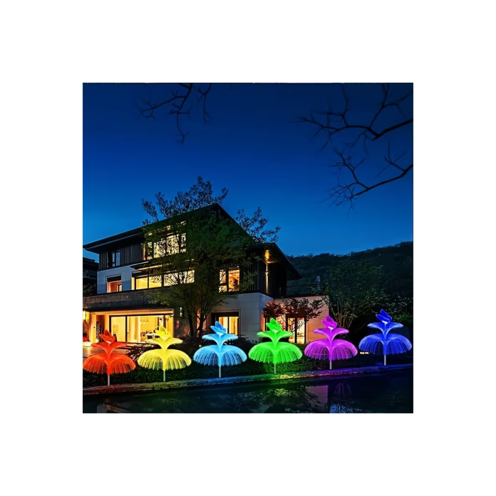 SET 4Lampi Solare cu Fluture si Doua Serii de Meduze, RGB, Multicolor, 80cm [4]