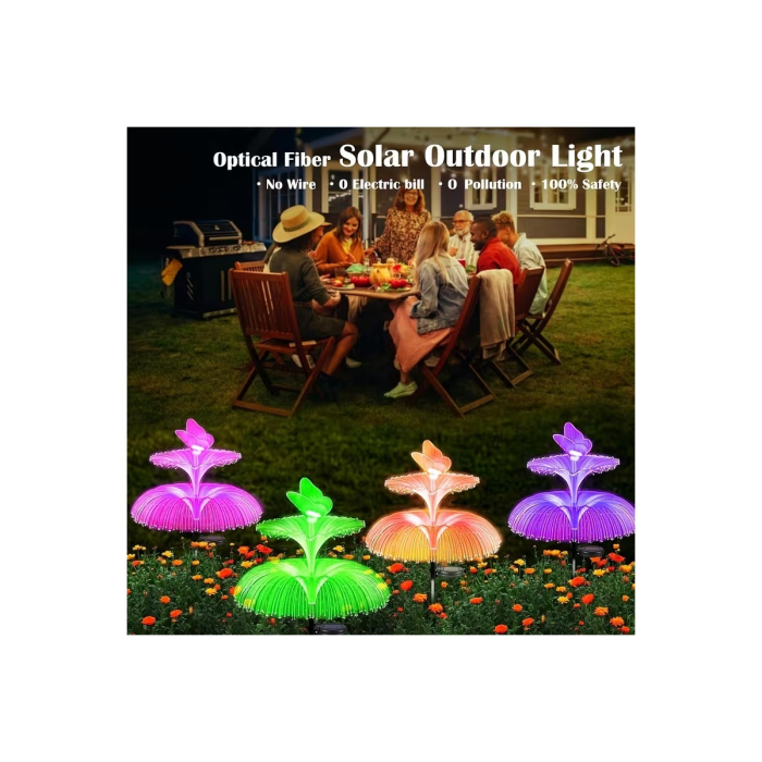 SET 4Lampi Solare cu Fluture si Doua Serii de Meduze, RGB, Multicolor, 80cm [5]