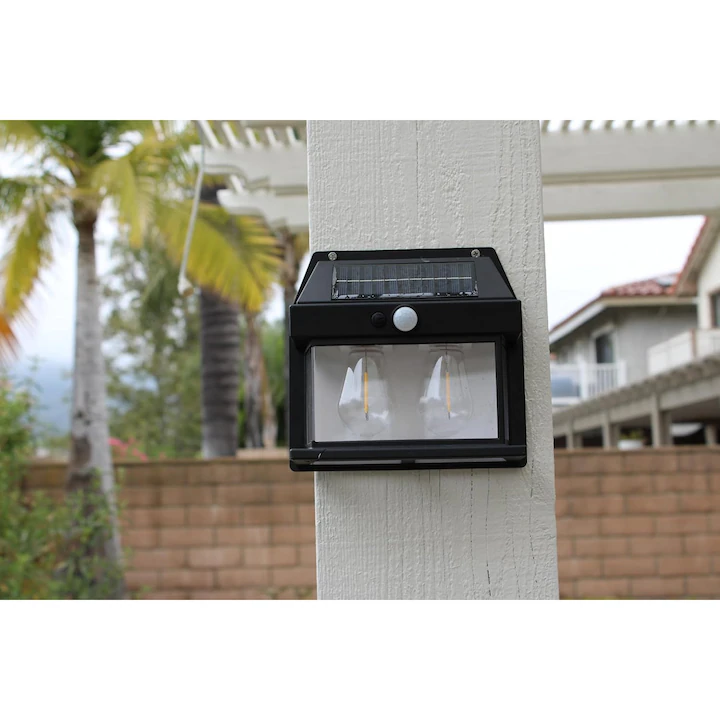 Set 4 Lampi Solare de Perete cu 2 Becuri LED 28W [2]