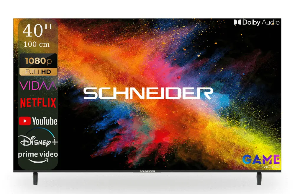 Televizor FHD DLED Smart VIDAA Schneider LED40-SC591K, 100 cm, Clasa E, Borderless, Negru [1]
