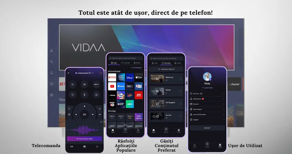 Televizor FHD DLED Smart VIDAA Schneider LED40-SC591K, 100 cm, Clasa E, Borderless, Negru [3]