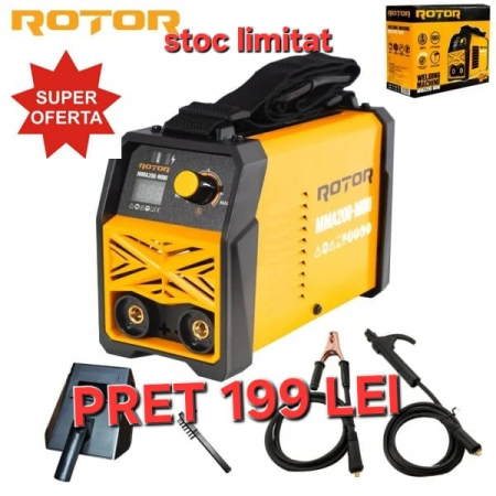 SCULE CONSTRUCTII - Aparat de sudura LCD Color ROTOR MMA200-MIN, 200 A