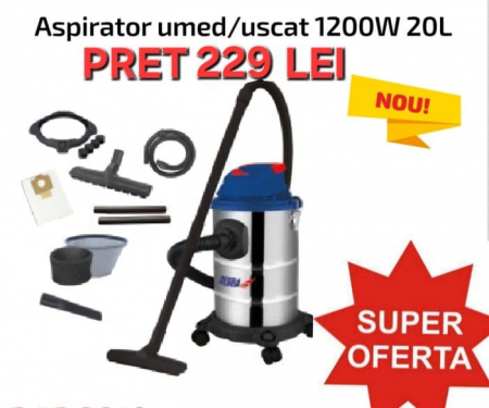 SCULE CONSTRUCTII - Aspirator profesional  uscat/umed, 1200W | 20L DEDRA