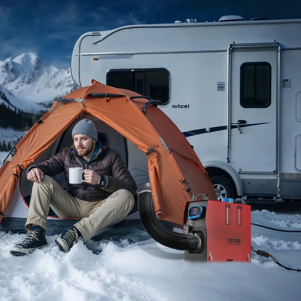 Încălzitor de aer diesel VEVOR, 12-24V 8KW, încălzitor de parcare diesel cu încălzire rapidă, telecomandă și comutator LCD albastru, zgomot redus [2]