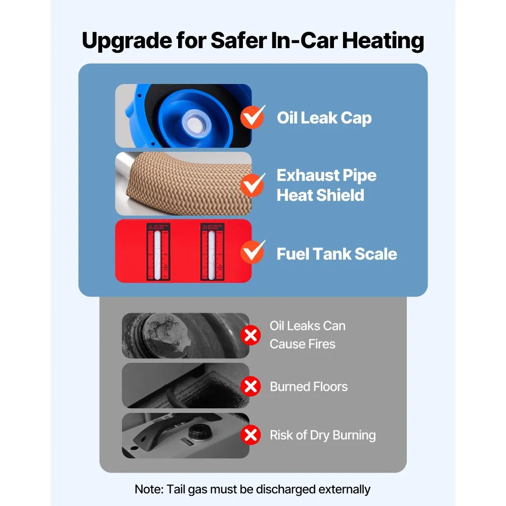Încălzitor de aer diesel VEVOR, 12-24V 8KW, încălzitor de parcare diesel cu încălzire rapidă, telecomandă și comutator LCD albastru, zgomot redus [5]