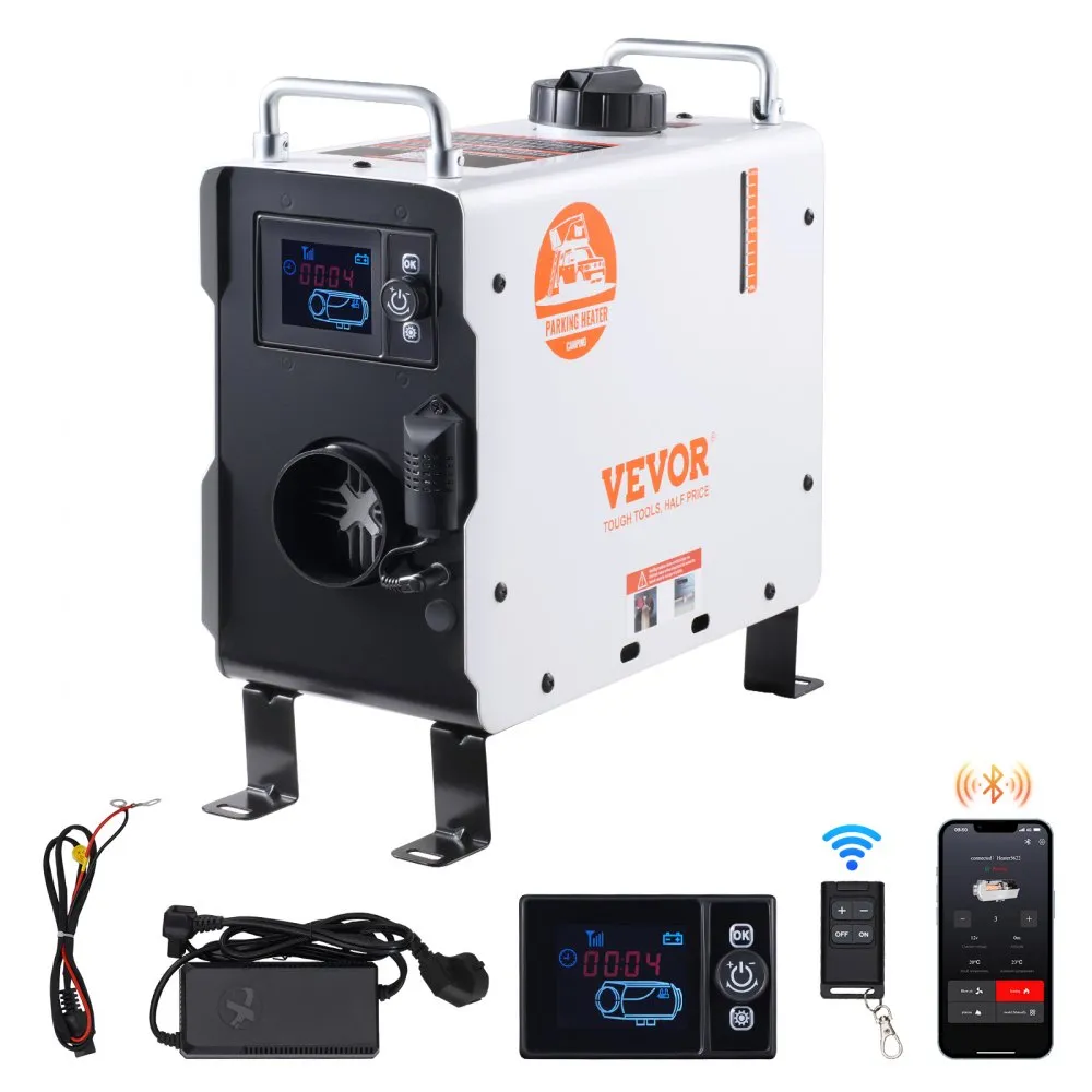 SIROCOURI , WEBASTO - Încălzitor diesel VEVOR 2KW, încălzitor 12V/24220V, cu control prin aplicație Bluetooth, telecomandă și ecran de afișare, alarmă CO, încălzitor diesel portabil cu încălzire rapidă .
