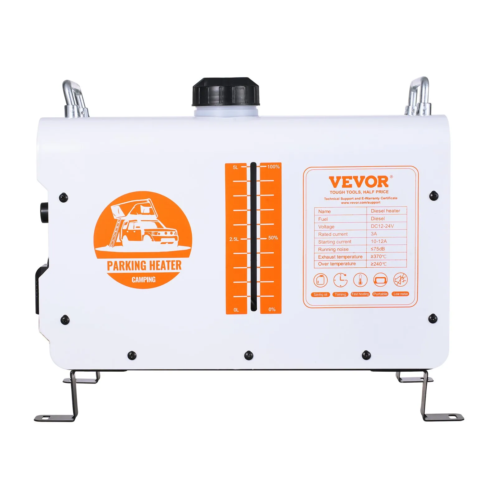 Încălzitor diesel VEVOR 8KW, încălzitor de aer diesel multifuncțional 12V/24V,  220 V cu control prin aplicație Bluetooth, telecomandă și ecran de afișare, alarmă CO, încălzitor diesel portabil cu înc [6]