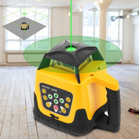 Kit laser verde rotativ Vevor 500m+1.65m Trepied din aluminiu , rigla gadata 5m [1]