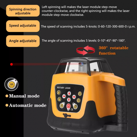 Nivela laser rotativ cu receptor raza de acțiune de până la 500 m [7]