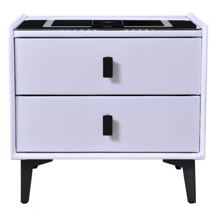 Noptieră Smart Multifuncțională Premium cu LED Tactil, Încărcare Wireless Qi, USB-C și Difuzor Bluetooth, 50 x 40x 46 cm [4]