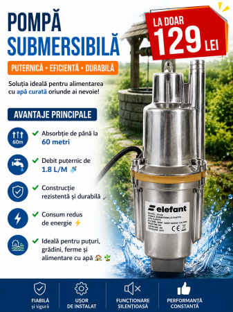 DIVERSE - Pompa sumersibila absorptie 60m ,  18litri/minut