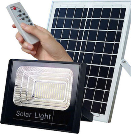 LAMPI SOLARE - Proiector LED SMD 300W cu incarcare solara, panou solar, cu telecomanda, suport prindere, material ABS