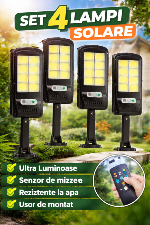 Pachet 4x Lampa Solara 8 Celule IP67 Senzor de Miscare [0]