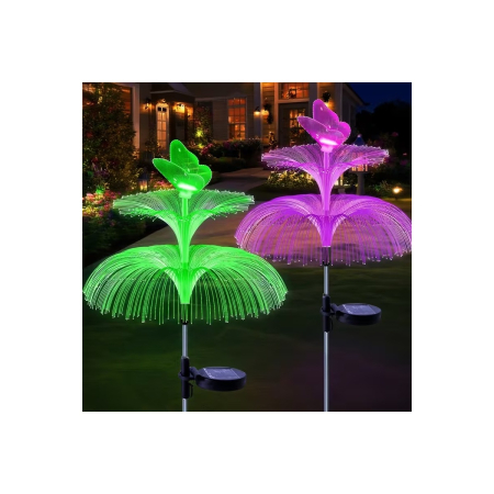 SET 4Lampi Solare cu Fluture si Doua Serii de Meduze, RGB, Multicolor, 80cm [1]
