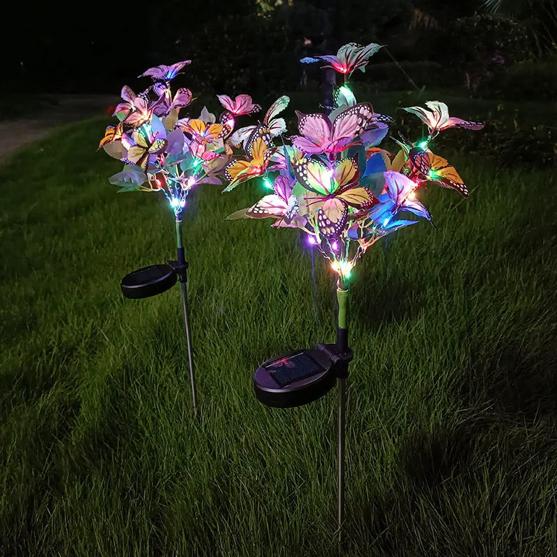 Set 2 Lampi Solare Decorative cu Fluturi , 70cm, Iluminare LED, IP66 [1]