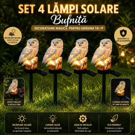 LAMPI SOLARE - SET 4 LAMPI SOLARE DECORATIVE IN FORMA DE BUFNITA