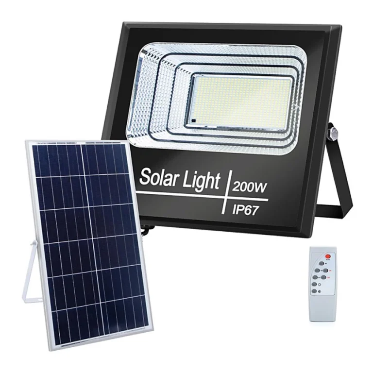 LAMPI SOLARE - SUNTEC Proiector solar 200W ​LED cu Telecomanda, Panou Fotovoltaic, Autonomie Mare, Senzor de lumina