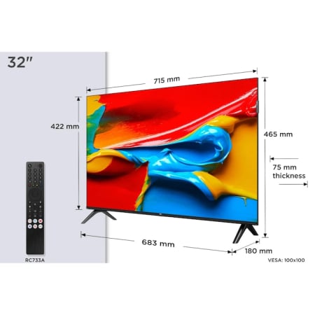 Televizor QLED TCL 32V4C, 80cm (32"), HD Ready, Android Smart TV, WiFi [1]