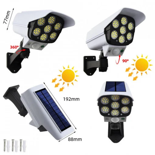 Camera falsa de securitate 2 in 1 cu proiector solar si senzor de miscare [2]