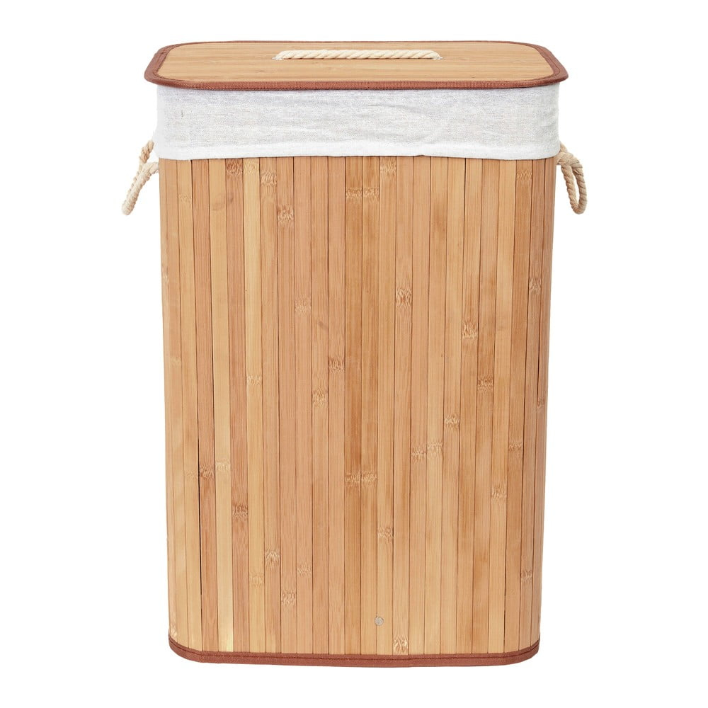 Cos din Bambus de Culoare Naturala cu Capac pentru Rufe 40x30x60cm [1]