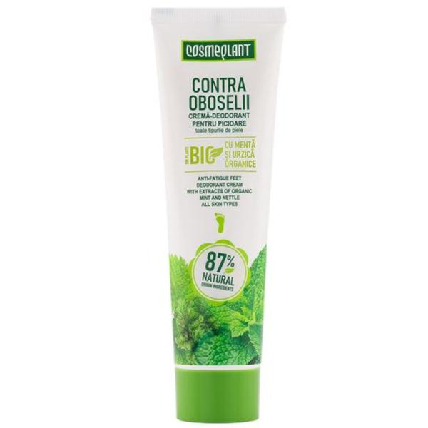 Crema pentru picioare contra oboselii cu extracte de menta si urzica organice Cosmeplant, 100 ml [1]