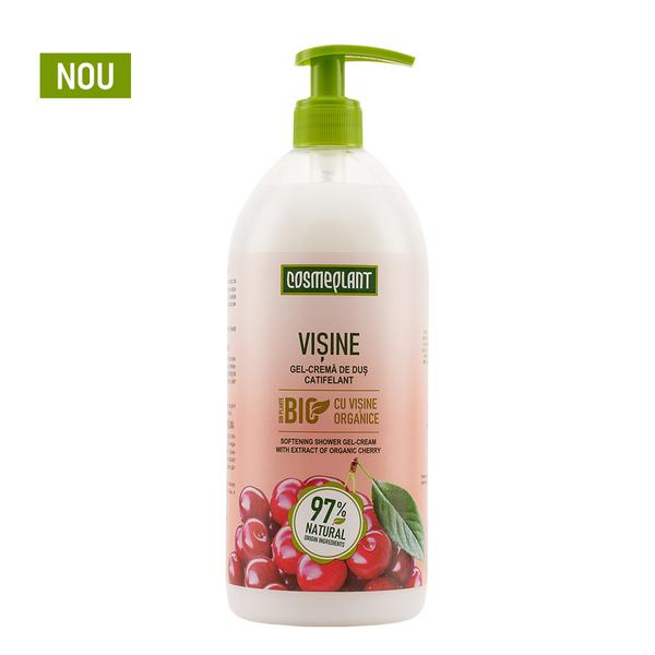 Gel-Crema de Dus Catifelant cu extract de vișine organice, 1000 ml [1]
