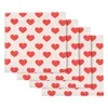 Lavete Netesute, Set 4 Bucati, Albe cu Inimi Rosii, Moi si Absorbante, 38x38cm [2]