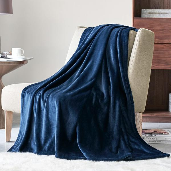 Patura Coccolino moale si pufoasa pentru 2 persoane, 200X230 cm, Albastru inchis [2]