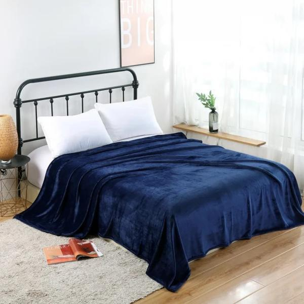 Patura Coccolino moale si pufoasa pentru 2 persoane, 200X230 cm, Albastru inchis [1]