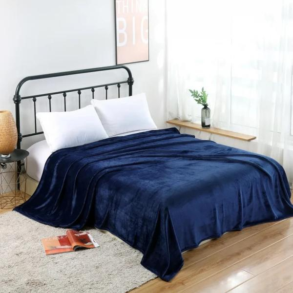 Patura Coccolino moale si pufoasa pentru 2 persoane, 200X230 cm, Albastru inchis [1]