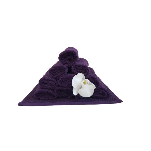 Set 5 prosoape pentru bucatarie, 30x30 cm, 100% bumbac, Mov Inchis [1]