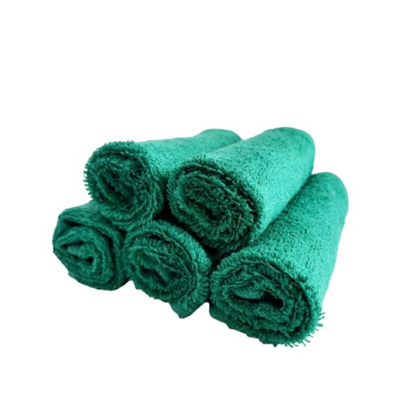 Set 5 prosoape pentru bucatarie, 30x30 cm, 100% bumbac, Verde Inchis [1]