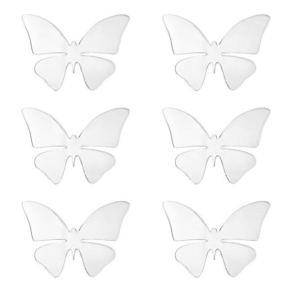 Set 6 fluturi 3D, autocolant de perete, stickere acrilice oglinda [1]
