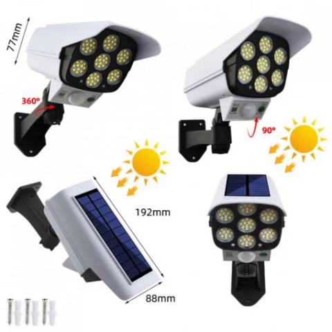 Camera falsa de securitate 2 in 1 cu proiector solar si senzor de miscare [1]