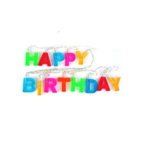 Jucarii, Copii & Bebe - Decoratiune luminoasa litere Happy Birthday (ghirlanda/instalatie) - 13 LED