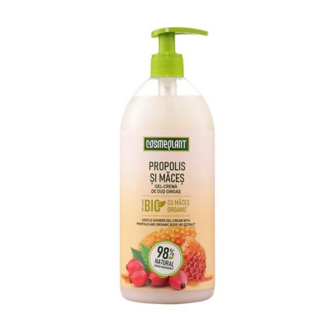 Produse Cosmetice - Gel-Crema de dus Gingas, cu propolis si extract de măceș organic, 1000 ml