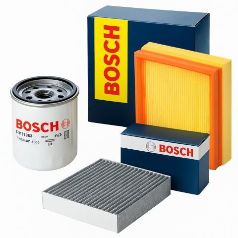 Piese Auto - Pachet filtre Bosch pentru revizie Skoda Octavia 2, 1.9 TDI (aer, ulei, polen)