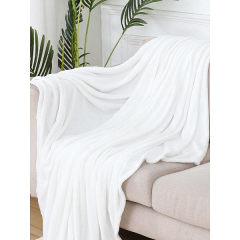 Home & Deco - Patura Coccolino moale si pufoasa pentru 2 persoane, 200X230 cm, Alb Ivoire