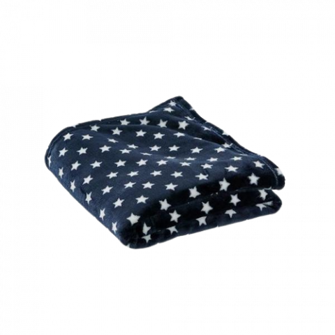 Patura Coccolino moale si pufoasa pentru 2 persoane, 200X230 cm, Albastru cu stelute