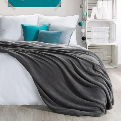 Home & Deco - Patura Coccolino moale si pufoasa pentru 2 persoane, 200X230 cm, Gri inchis