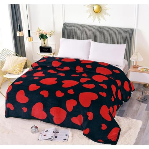 Patura Coccolino moale si pufoasa pentru 2 persoane, 200X230 cm, Inimi Love [1]