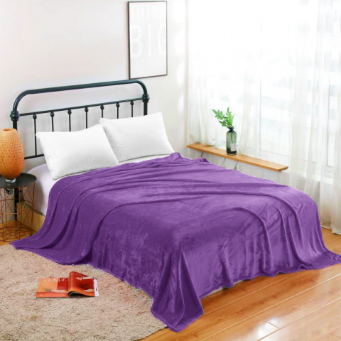 Patura Coccolino moale si pufoasa pentru 2 persoane, 200X230 cm, Mov