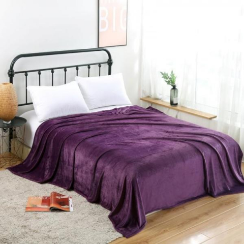 Home & Deco - Patura Coccolino moale si pufoasa pentru 2 persoane, 200X230 cm, Mov