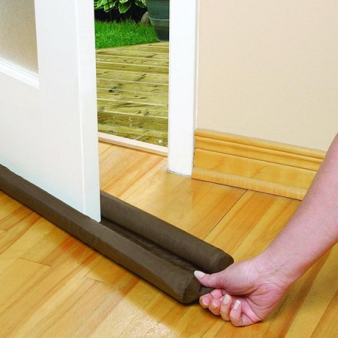 Home & Deco - Protectie usa anti-curent si anti-praf, 78 x 12 cm, negru/maro