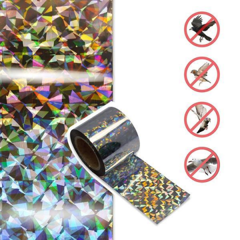 Rola 35 m banda holografica irizata impotriva pasarilor - porumbei, grauri, vrabii [2]