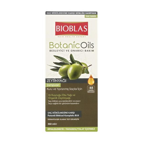 Produse Cosmetice - Sampon Bioblas Botanic Oils cu Ulei de Masline pentru Par Uscat si Deteriorat, 360 ml